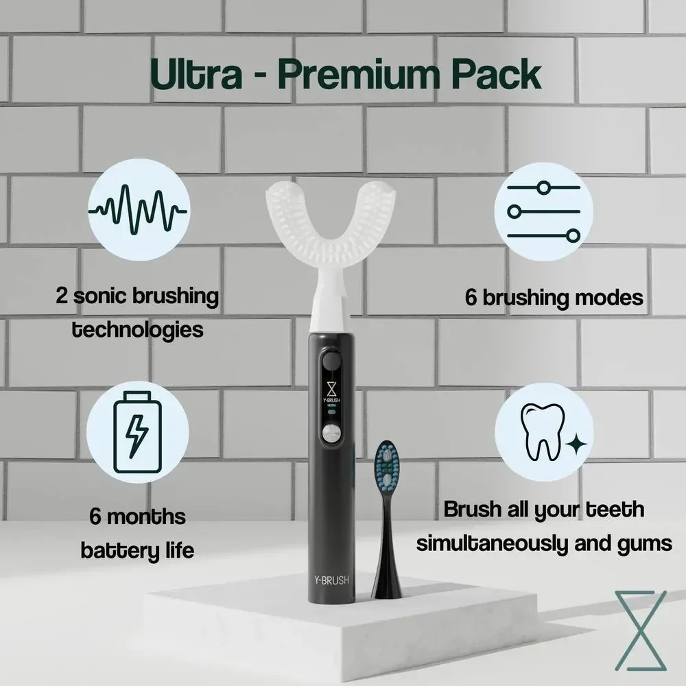 Black Sonic Toothbrush - Ultra Premium Pack